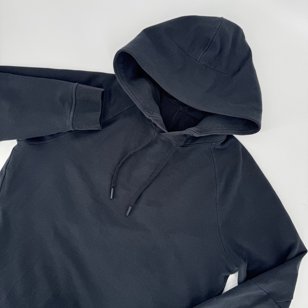 Lululemon Mens City Sweat Pullover Hoodie Black Raglan Sleeve Size M LM3ASPS
